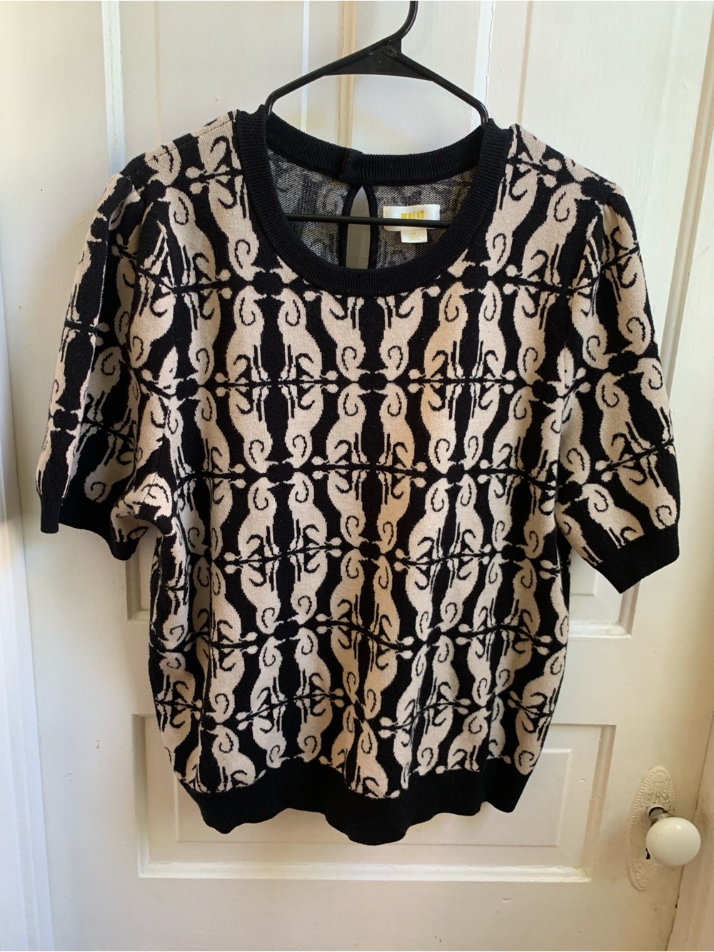 Anthropologie Maeve Harmon Jacquard Poodle Sweater Tee 2X - Picture 3 of 6
